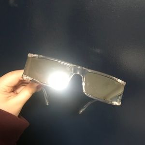 NWOT clear reflective sunglasses